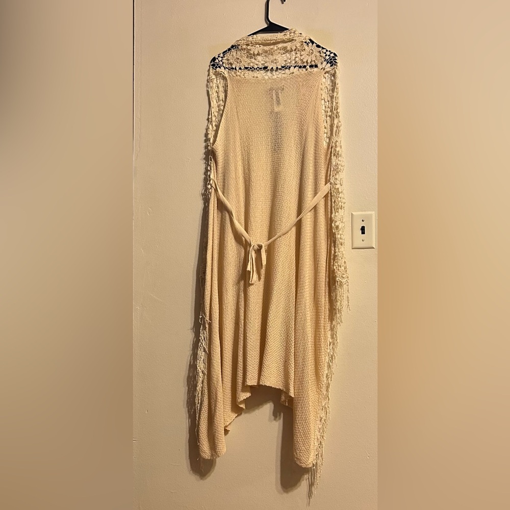 i jeans by Buffalo Cream Knit Fringe Vest